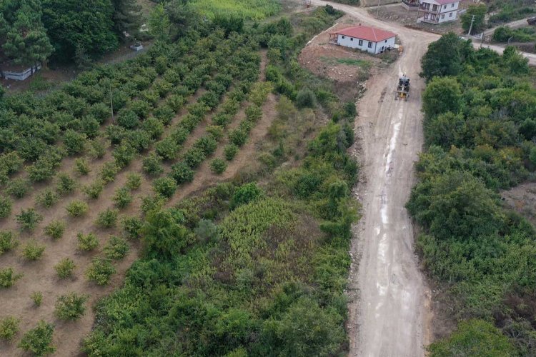 Kocaeli kırsalında tarla ve bahçe yollarına tesviye